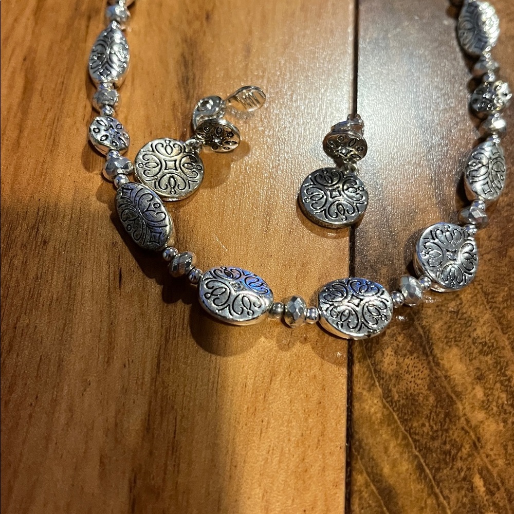 Silver Engraved Necklace and Earring Set